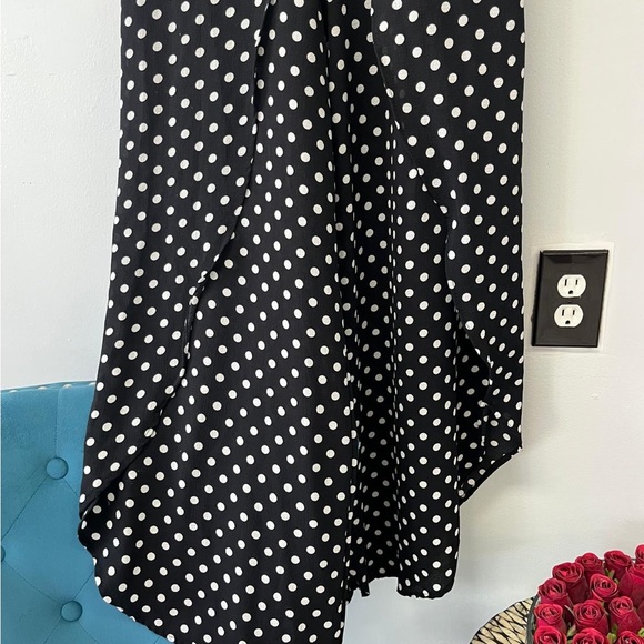 See You Monday Black and White Asymmetrical Polka Dot Skirt - Picture 2 of 4
